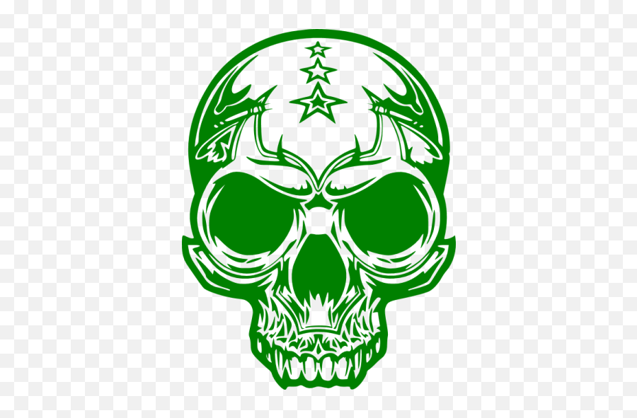 Green Skull 61 Icon - Free Green Skull Icons Red Skull Logos Transparent Emoji,How To Make Skull Emoticon