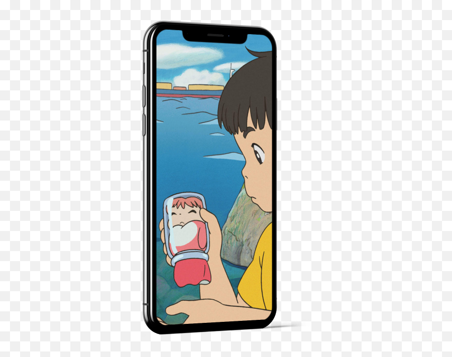 Ponyo In A Glass Jar Wallpaper - Sosuke Ponyo Emoji,Space Emoji Wallpaper