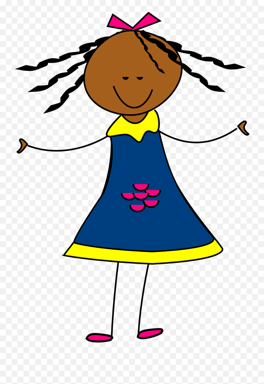 Girl Stick Figure Png - Girl In A Dress Clipart Emoji,Emoji Doll Girl