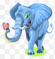 Elephant Butterfly Happy Emoji,Elephants + Emotions + Happiness
