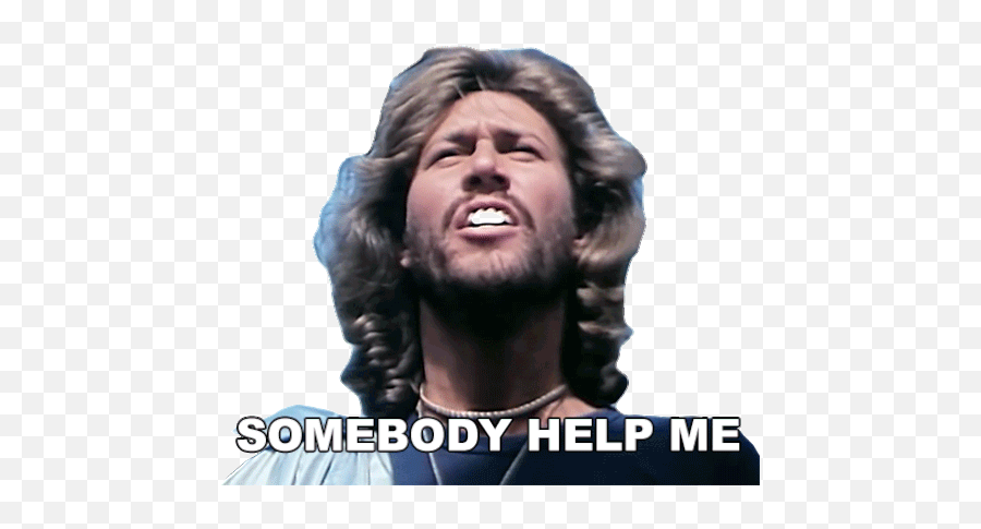 Somebody Help Me Barry Gibb Sticker - Somebody Help Me Barry Emoji,Beegees And The Song Emotion