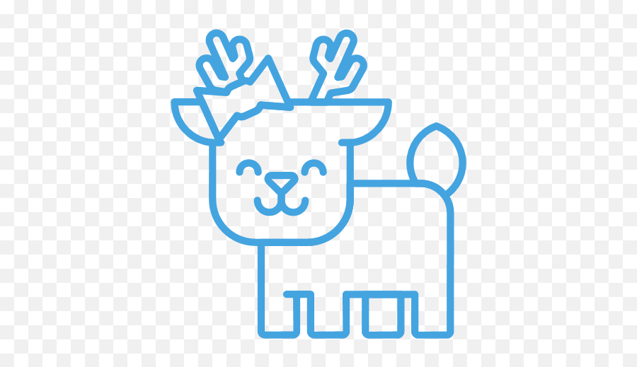 Deer Forest Happy Reindeer Smile Icon - Line Christmas Icons Emoji,Deer Emoji