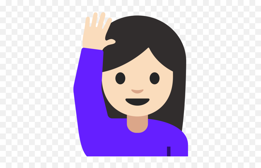 U200d Woman Raising Hand Light Skin Tone Emoji,Eyebrow Rasied Emoji