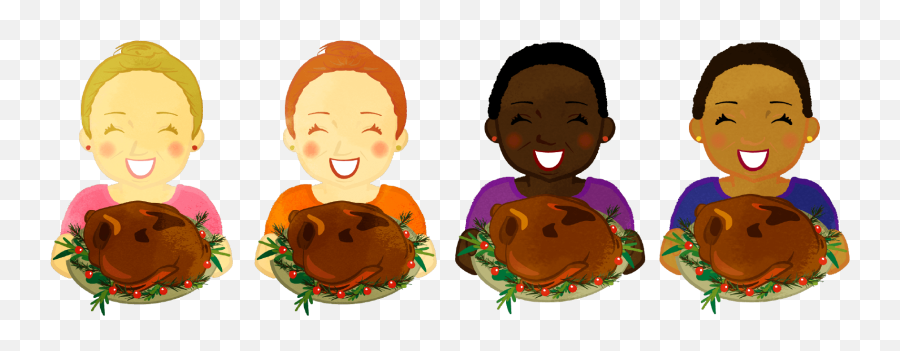 A Woman Holding A Turkey - Happy Emoji,Woman Pig Emoji