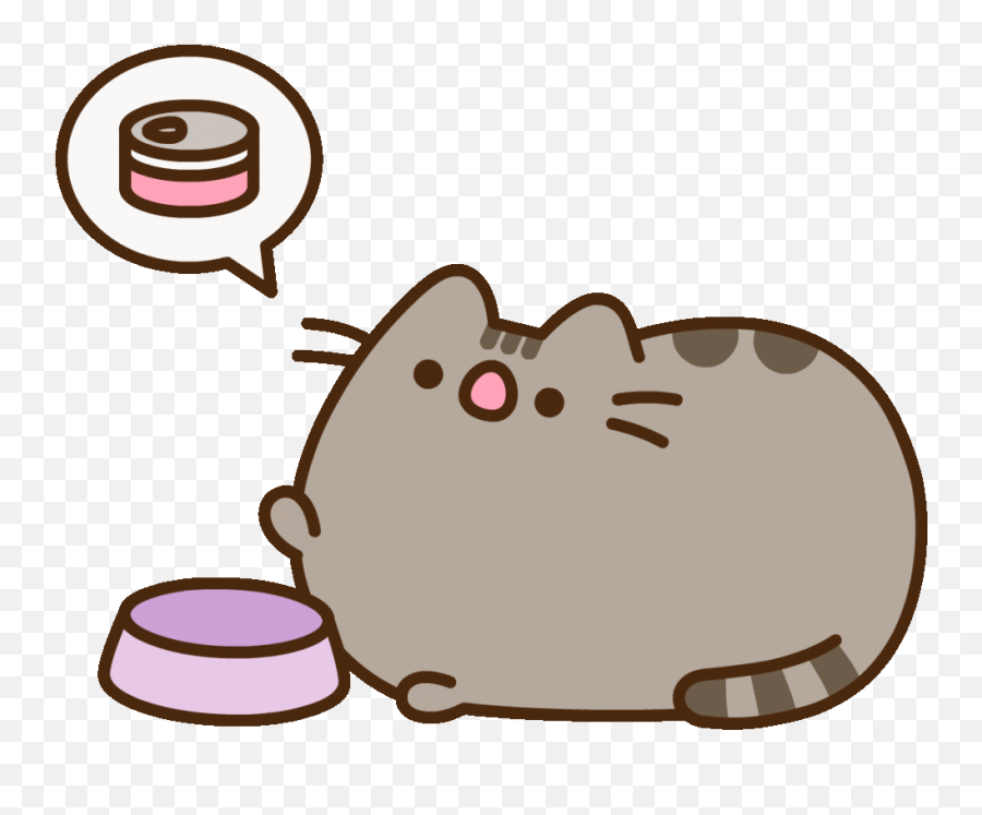 Pusheen Eats Stickers - Fat Cat Sticker Whatsapp Emoji,Pusheen The Cat Emoji
