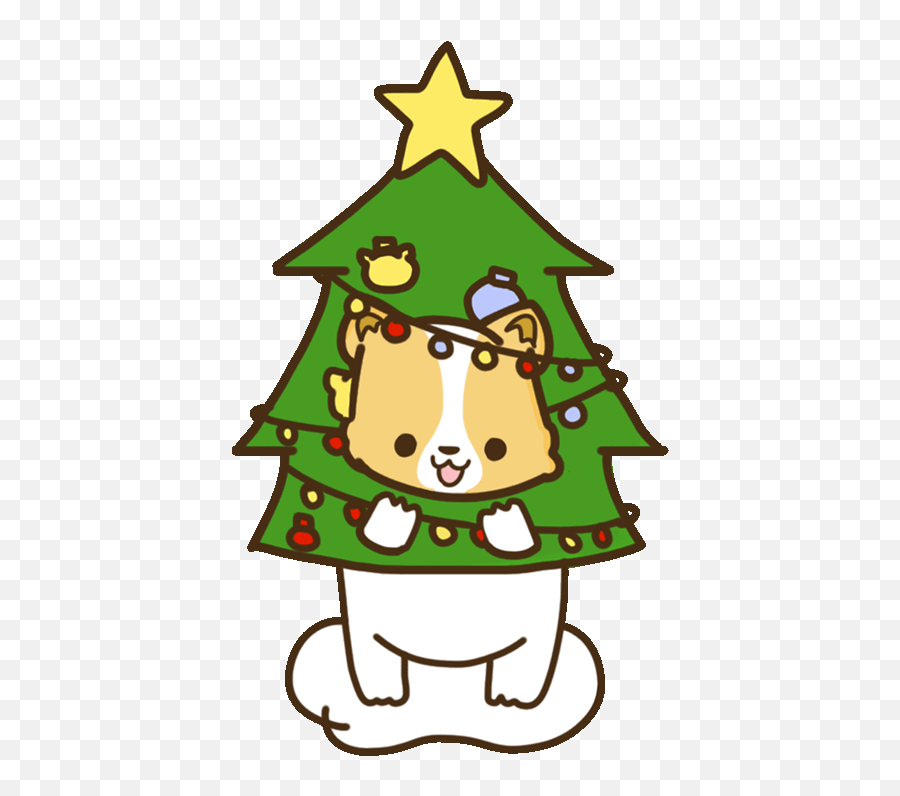 Merry Christmas Dog Sticker By Corgiyolk For Ios Android - Merry Christmas Dog Gif Emoji,Christmas Emoji Iphone