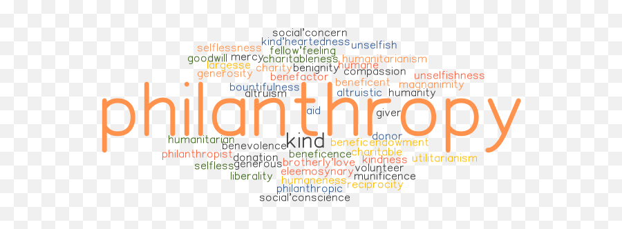 Philanthropy Synonyms And Related Words What Is Another - Prophet Emoji,Positive Emotion Words