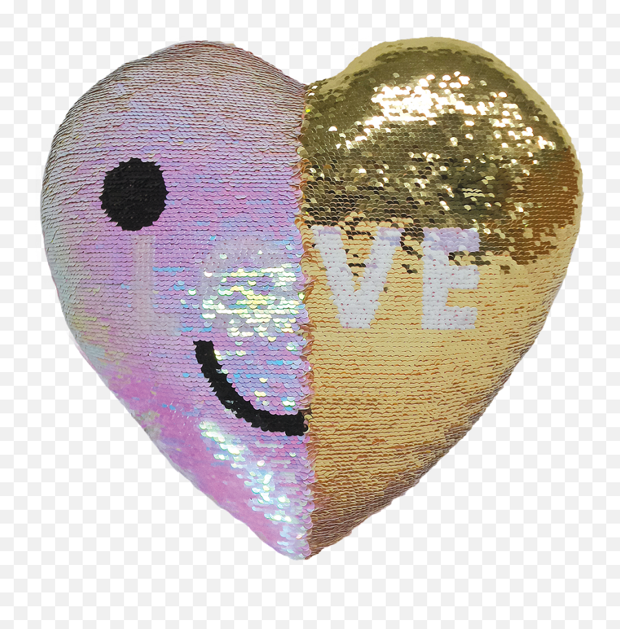 Heart Themed Gift Ideas - Iscream Lettermania Initial Reversible Sequin Soft Fleece Back Pillow Emoji,Eye Bursting Emoji