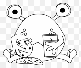 Eat Black And White Clipart Png Images - Cute Cookies Clipart Black And White Emoji,Black And White Cartoon Emoji Eating Pizza