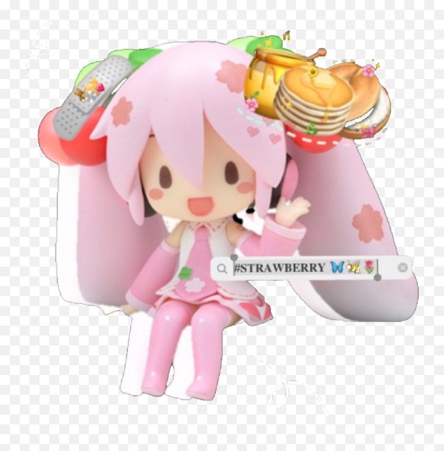 Overlay Sticker - Sakura Miku Chokonose Figure Emoji,Emoji Doll Girl