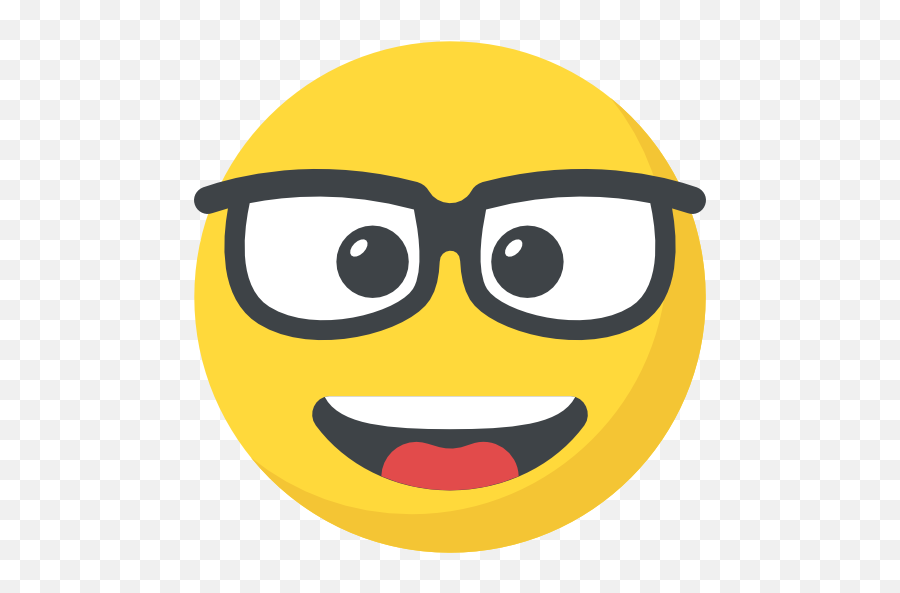 Nerd - Ícones De Smileys Grátis Wide Grin Emoji,Emoticons For Nova