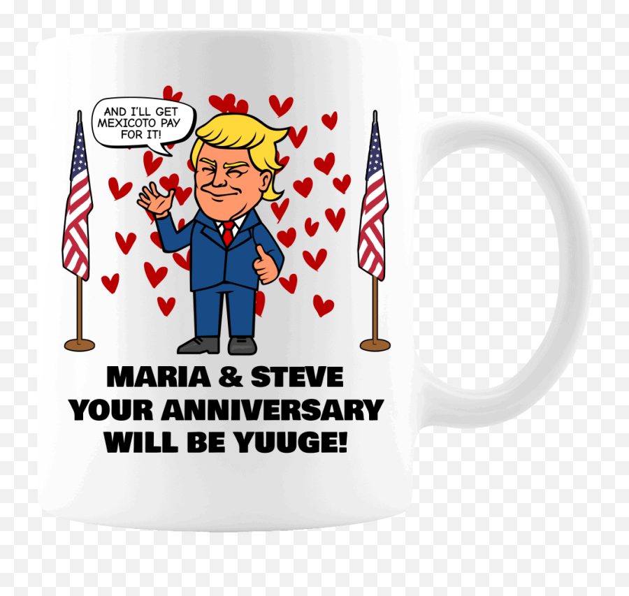 Huuge Anniversary - Trump Personalized Printed Coffee Mug 30th Anniversary Emoji,Trump Skype Emoticons