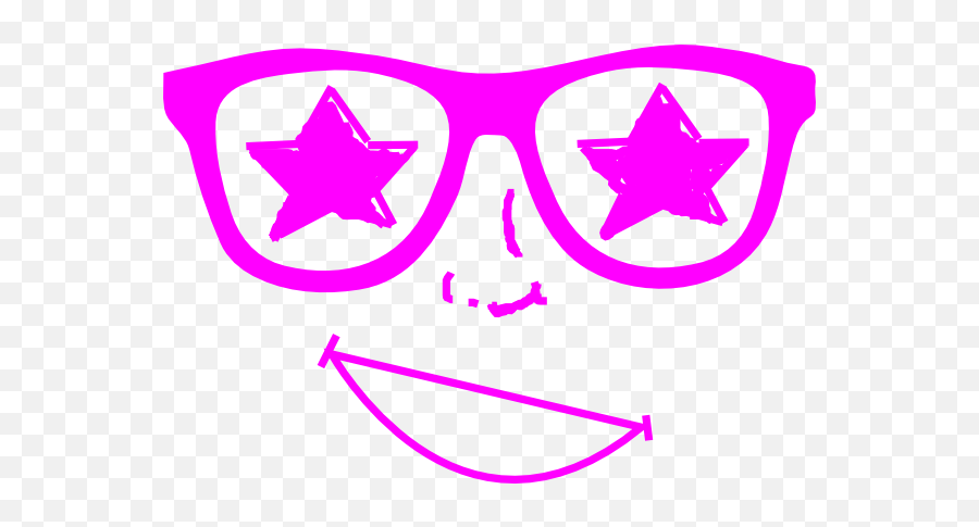 Purple Star Glasses Face Clip Art At Clkercom - Vector Clip Emoji,Winky Face Star Emoticon