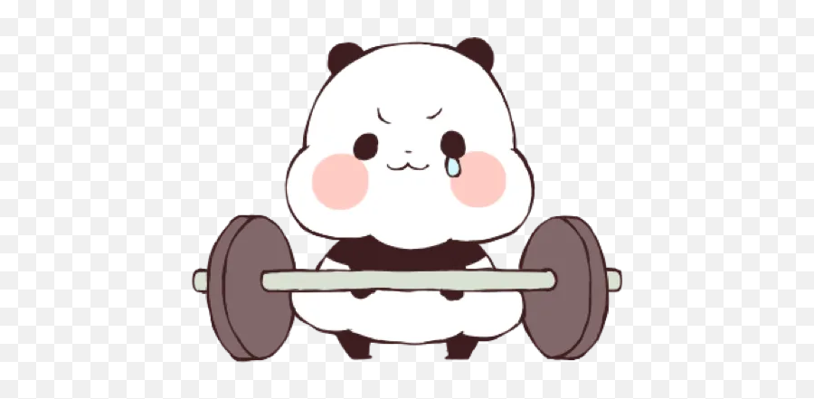 Yururin Panda 4 By Drwww - Sticker Maker For Whatsapp Emoji,Barbells Emoji