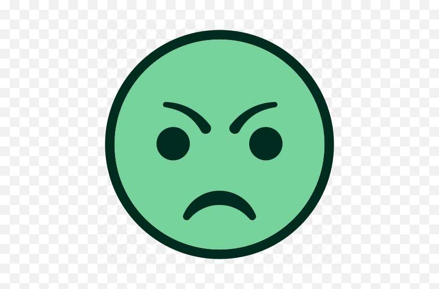 Angry Emoji Emoticon Green Mad Not Happy Smiley Icon - Download On Iconfinder Angry Face In Green Color,Angry Emoji