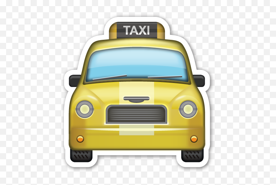 Oncoming Taxi Emoji Taxi Red Bubble Stickers - Commercial Vehicle,Police Box Emoji