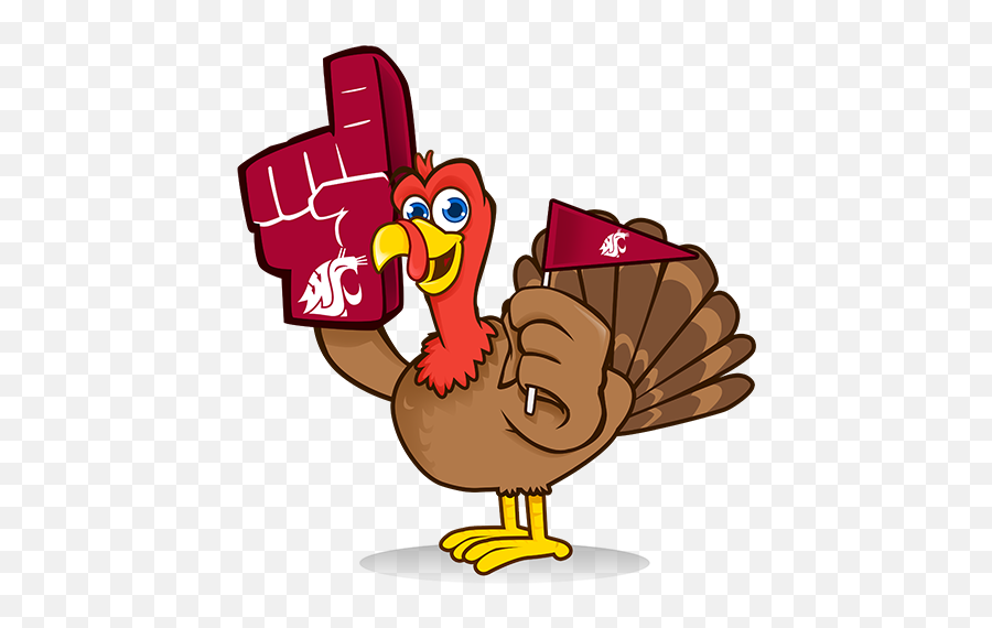 Washington State Athletics - Cougar Wsu Turkey Thanksgiving Emoji,Thanksgiving Emojis