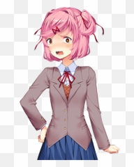 Ddlc - Natsuki Angry Sprite Emoji,Monika Thinking Emoji