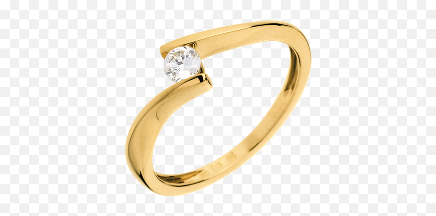 Solitaire Precious Nest - Apostrophe Yellow Gold 016 Carat Diamond 18 Carats Engagement Rings Yellow Gold 18 Carats Diamond White C354 Wedding Ring Emoji,Yellow Diamond Emotion