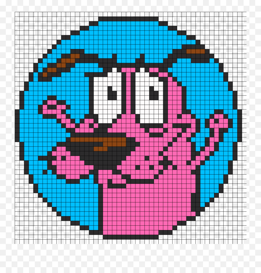 Cross Stitch Patterns - Courage The Cowardly Dog Pixel Art Emoji,Nosebleed Emoticon