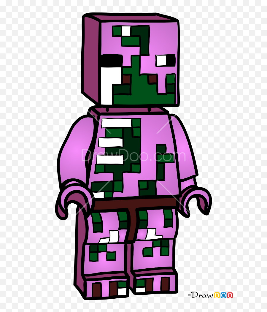 How To Draw Zombie Pigman Lego Minecraft - Fictional Character Emoji,Where To Get Drawn Hd Emotions For Minecraft Images