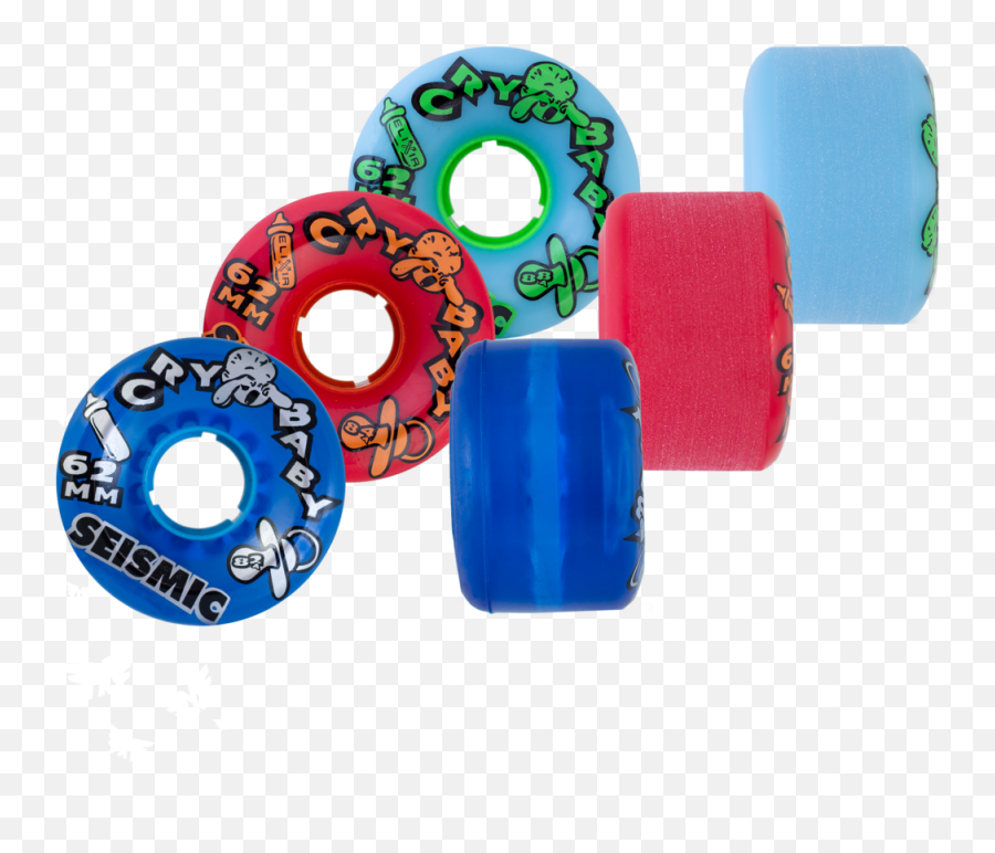 Seismic Crybaby 84a Longboard Wheels Opaque Blue Elixer 62mm - Synthetic Rubber Emoji,Six Emotions Wheel