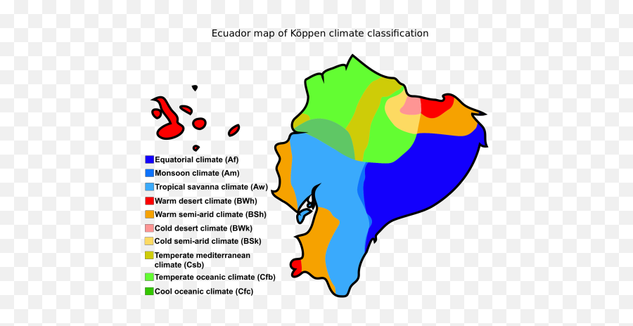 Ecuador Map Of Köppen Climate Classification Ecuador Map - Climate Zones Of Ecuador Emoji,Emotions Beach Resort Santo Domingo