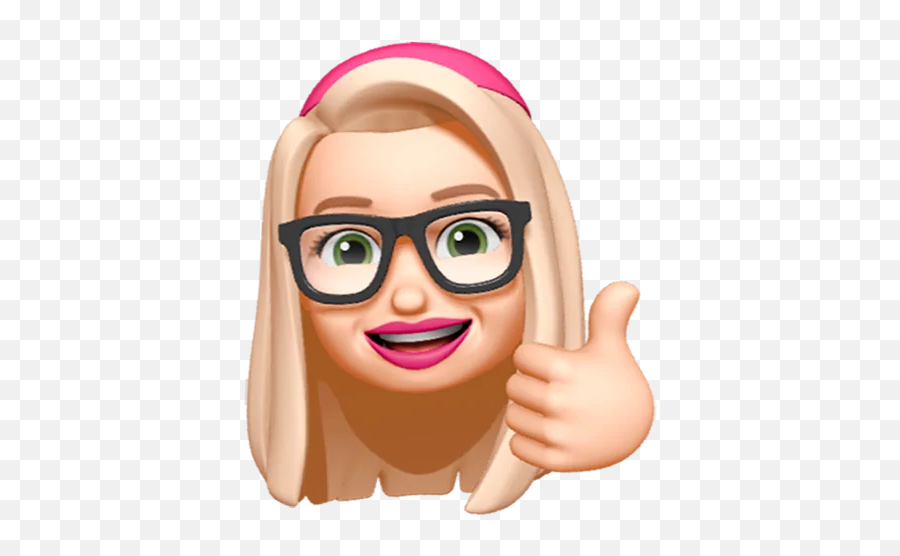 Blonde Girl Stickers For Whatsapp And - Memoji Sticker Png,Glasses With Blonde Hair Emojis