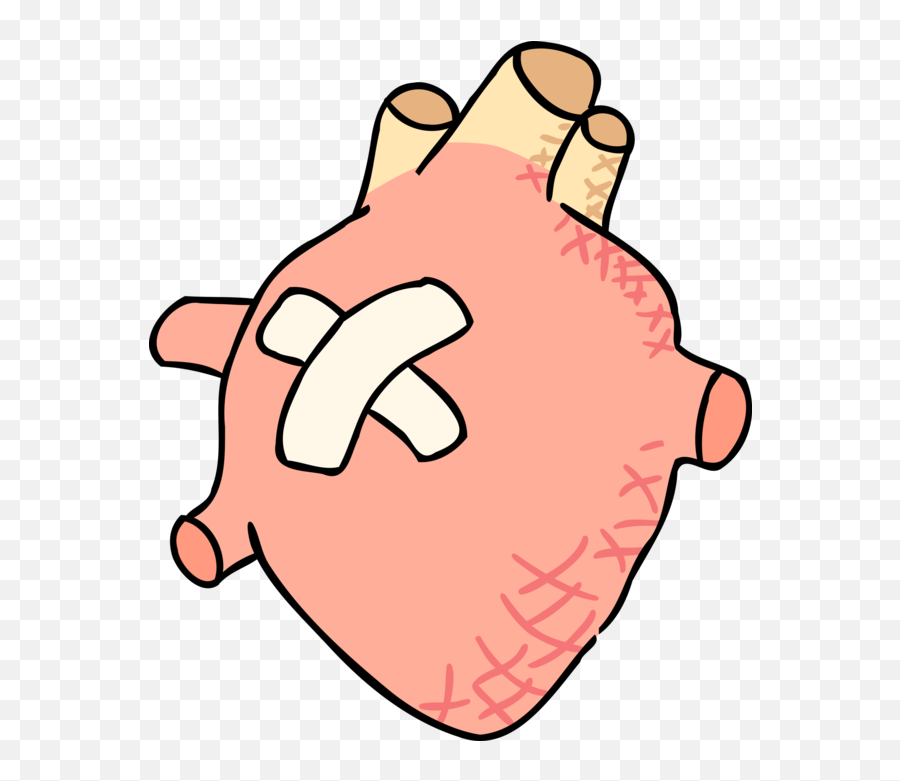 Vector Illustration Of Human Heart With Band Aid - Real Emoji,Is There A Bandaid Emoji?