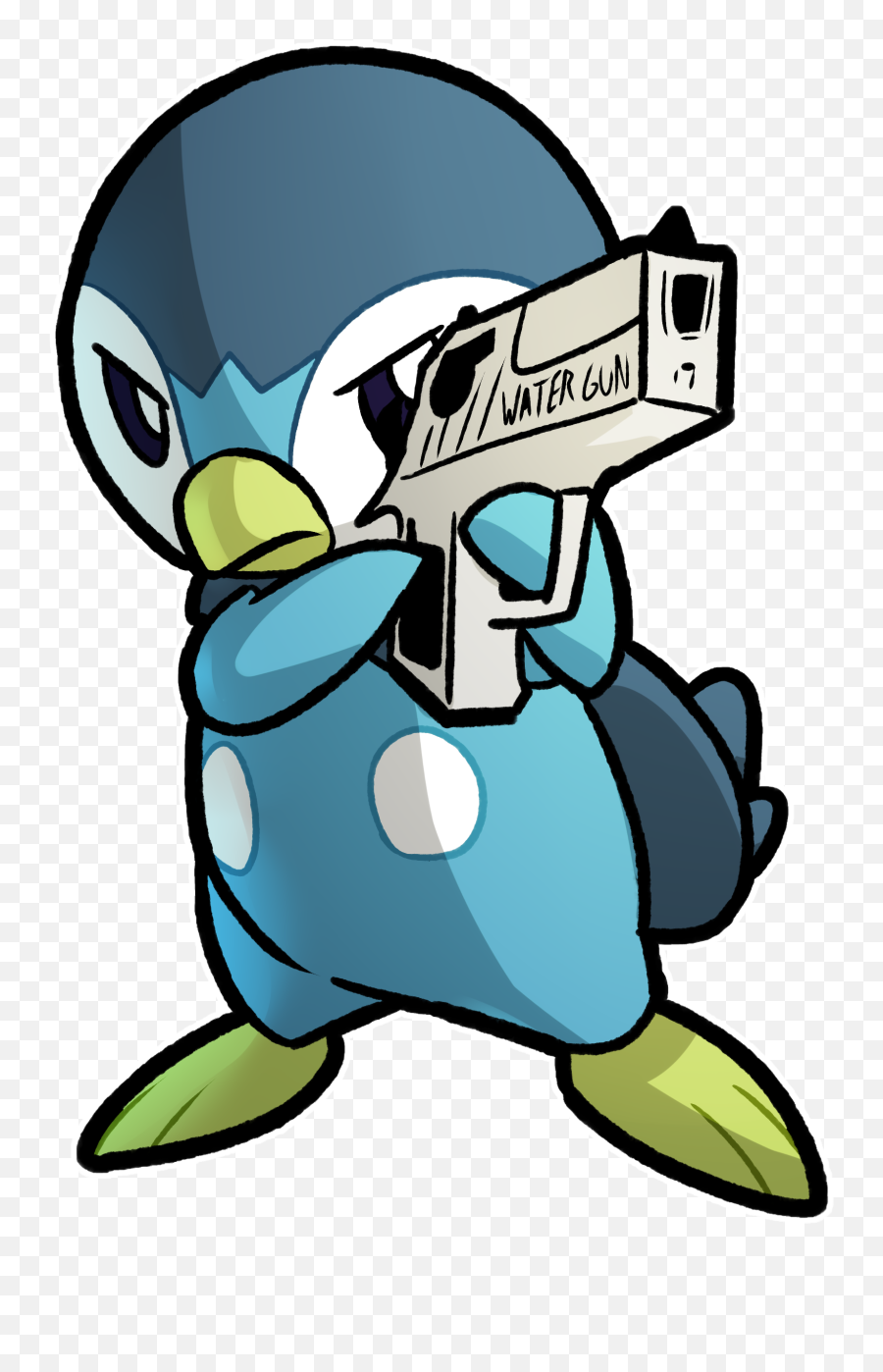 Piplup Using Water Gun If Op Will Not Have Any Plan To Delet Emoji,Pistol Finger Emoticon