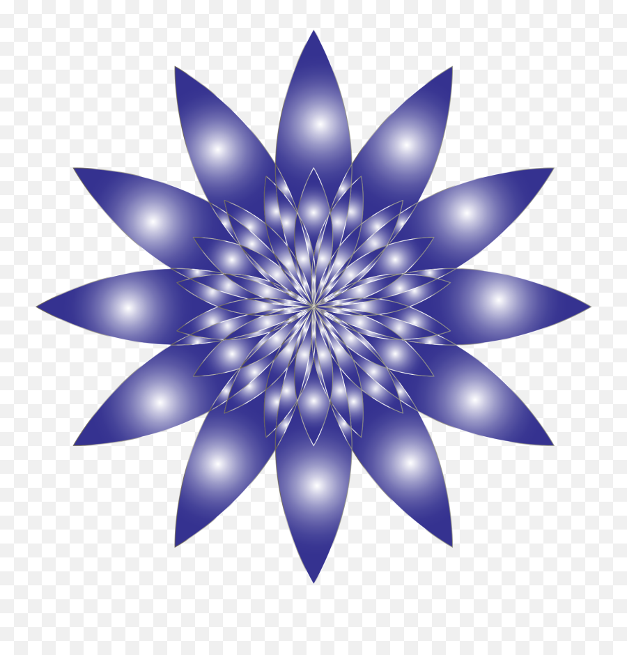 Blue Flower With White Highlights Clip Art Image - Clipsafari Emoji,Lotus Emoji Flower