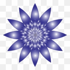 Blue Flower With White Highlights Clip Art Image - Clipsafari Emoji,Lotus Emoji Flower