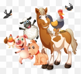 Farm Livestock Illustration - Vector Cartoon Animals Png Emoji,Farm Animal Emojis