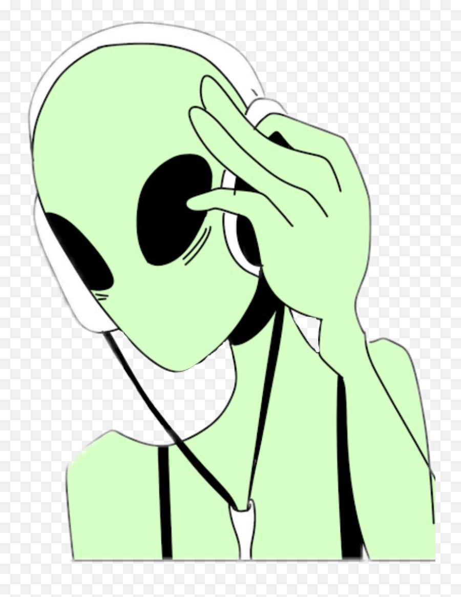 Tumblr Sotumblr Aliens Alien Green Girls Kawaii Music - Imagenes Tumblr De Aliens Emoji,Alien Emoji With Flower Crown