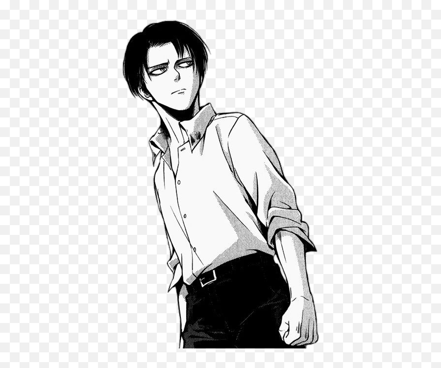 Levi Ackerman Leviackerman Sticker By Stusbou - Levi Ackerman Sticker Black And White Emoji,Levi Emoji