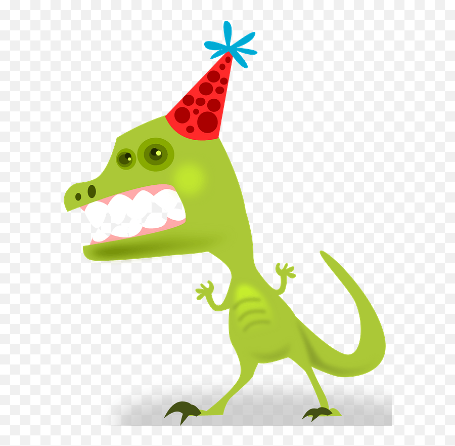 Tyrannosaurus Wearing A Party Hat Clipart Free Download - Fictional Character Emoji,Party Hat Emoji Png