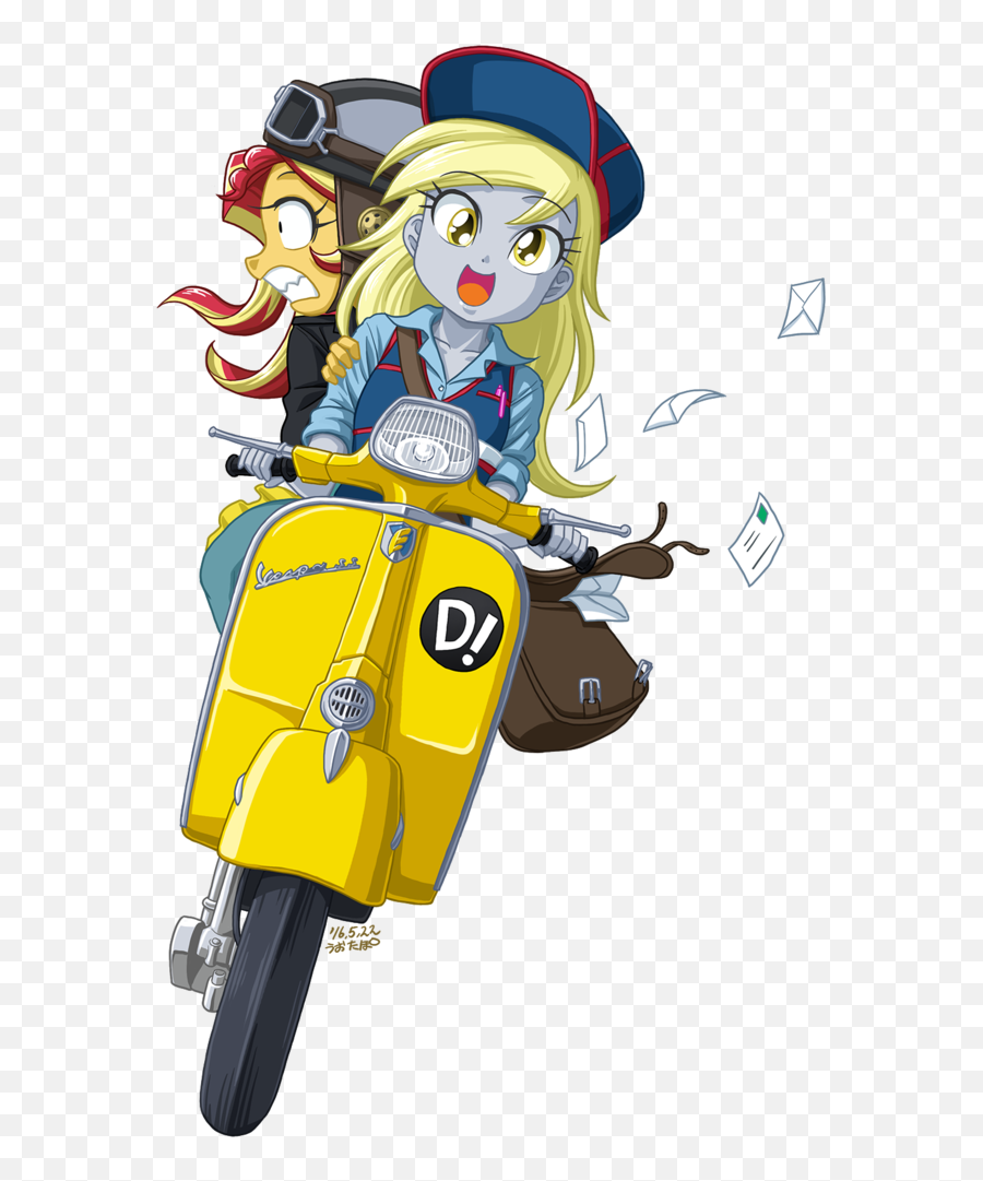 Scooter Clipart Helper - Sunset Shimmer And Derpy Hooves Fictional Character Emoji,Derpy Emojis