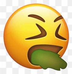 Vomitemoji Vomit Puking Emoji Sticker - Vomit Emoji Transparent Background,Puking Emoji