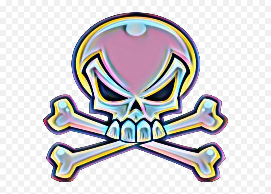 Skull Girlie Pastel Cute Sticker - Danger Sticker For Bike Emoji,Girlie Emoji
