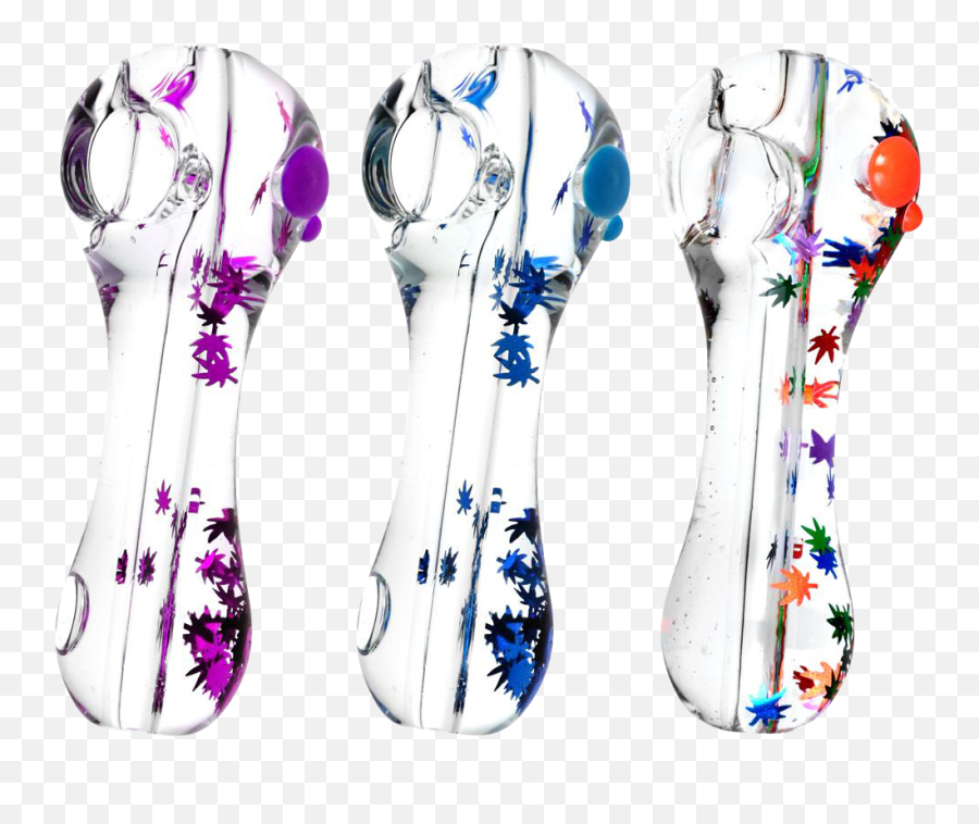Freezable Glycerin Leaf Glitter Spoon Pipe - Freezable Pipe Emoji,Nails With Emojis And Glitter