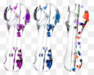 Freezable Glycerin Leaf Glitter Spoon Pipe - Freezable Pipe Emoji,Nails With Emojis And Glitter