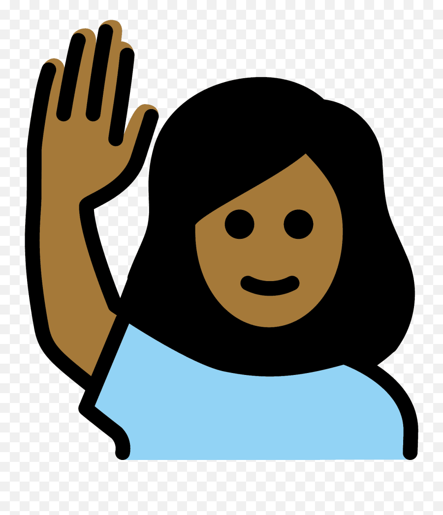 Medium - Raising Hang Clip Art Emoji,Crossed Arms Emoji With Black Hair