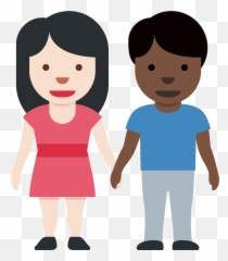 Light Skin Tone Dark Skin Tone Emoji - Holding Hands,Girl Emoji With Hand