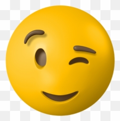 Emoji - Wide Grin,Wink Emoticon With No Background