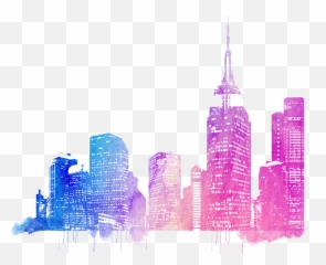 Skyline Drawing Clipart Png Free - Colorful City Skyline Png Emoji,Cities Skylines Emoticons