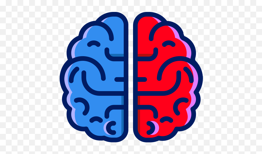 Brain Divide Sains Free Icon Of Icontober - Blue And Red Brain Icon Emoji,Emoticons Brain