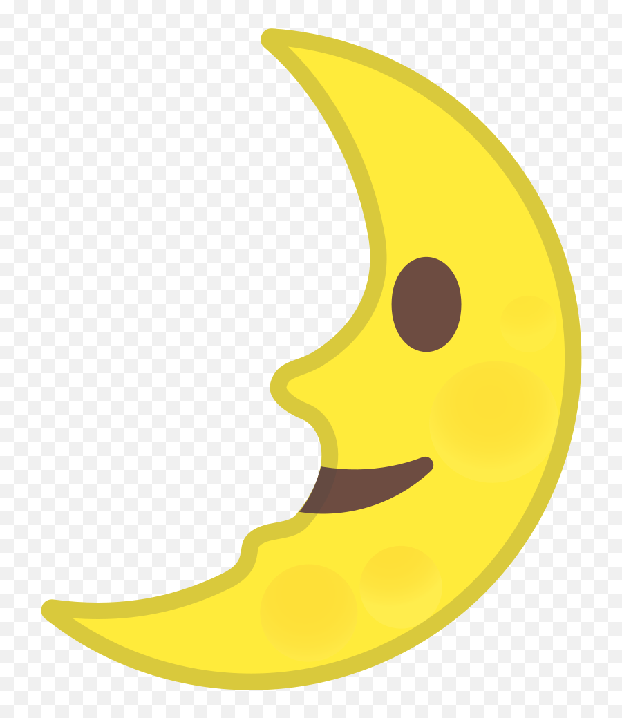 First Quarter Moon Face Icon - Celestial Event Emoji,Moon Face Emoji