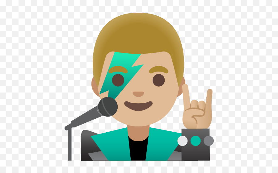 U200d Cantor Homem Com Tom De Pele Médio Claro - Cantante Emoji,Emoticon Guarda Chuva