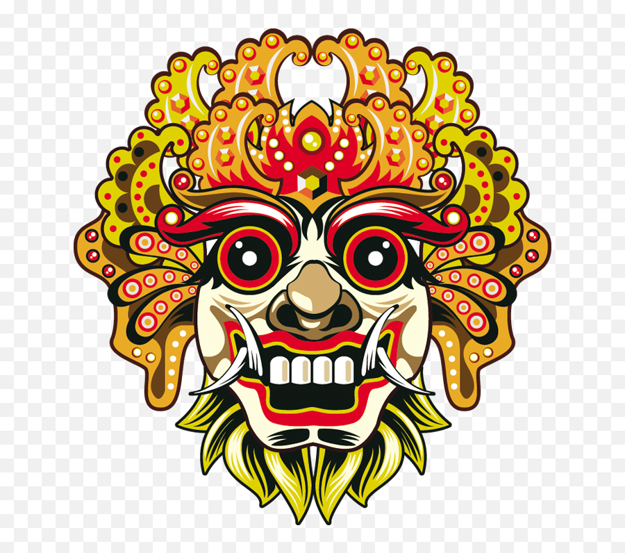 Barong Bali Mask Face Chiefs Euclidean - Barong Bali Vector Png Emoji,Joy Emoji Mask
