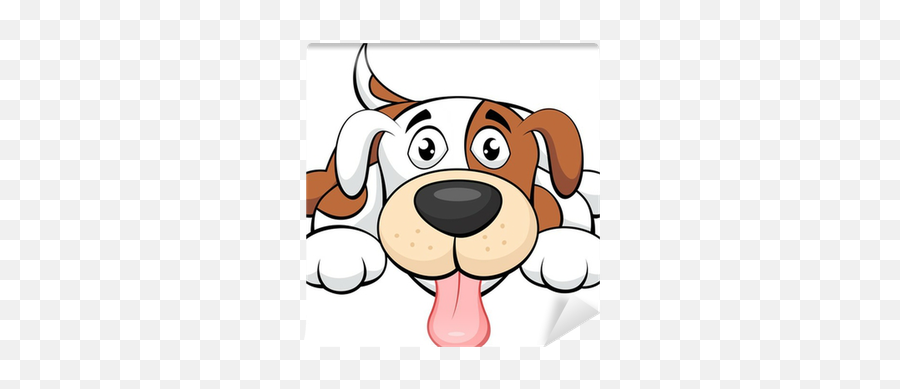 Wall Mural Cute Dog Cartoon - Pixersus Emoji,Wagging Tongue Emoji